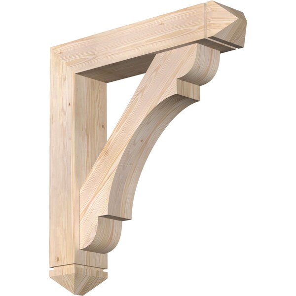 Ekena Millwork Olympic Arts and Crafts Smooth Bracket w/ Offset Brace, Douglas Fir, 7 1/2"W x 36"D x 40"H BKT0806X36X40OLY03SDF - main